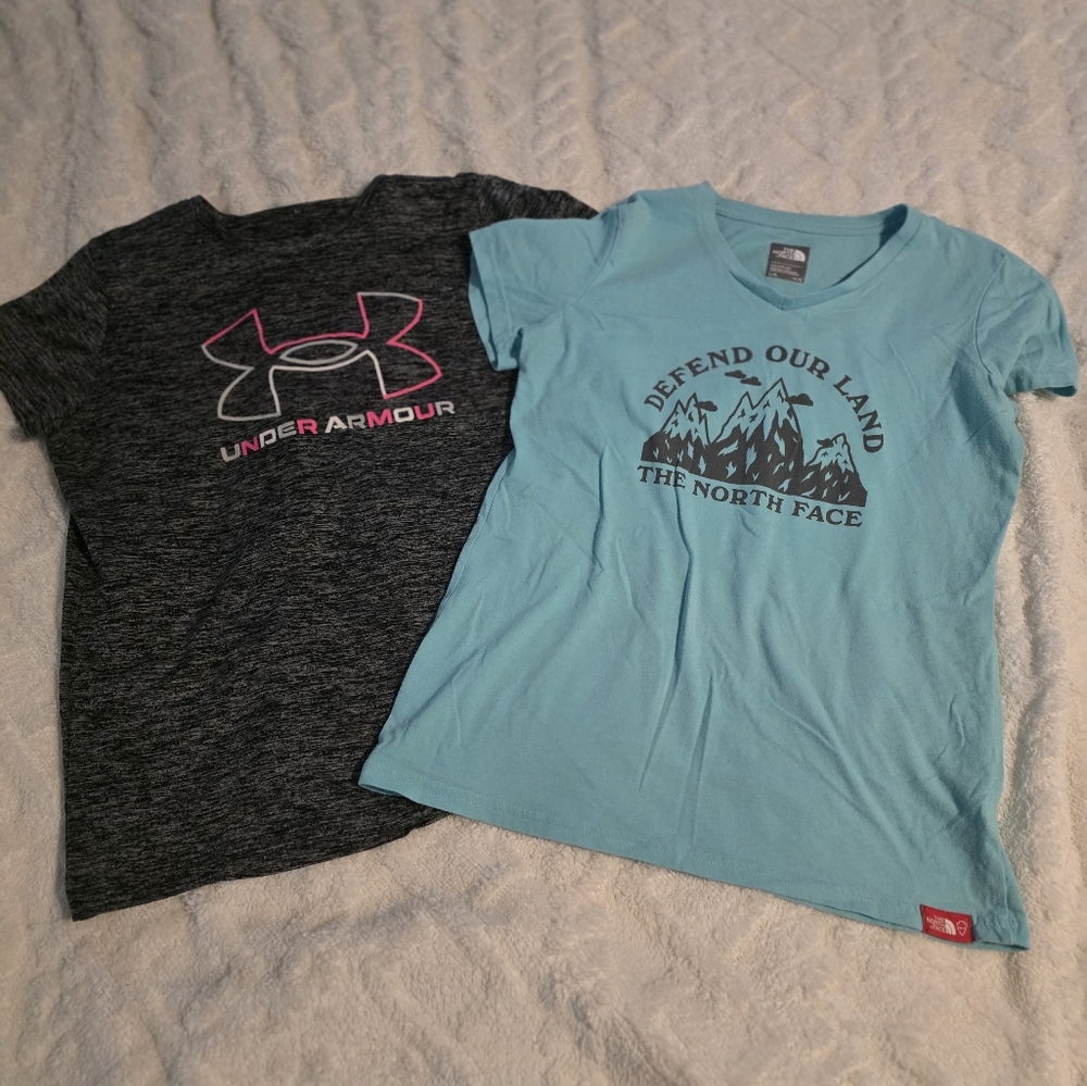 Girls Under Armour North Face Lot Large
